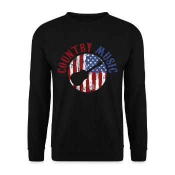 Country Music Western - Unisex Pullover - Schwarz - Vorne - Alina (178cm) & Michal (187cm)