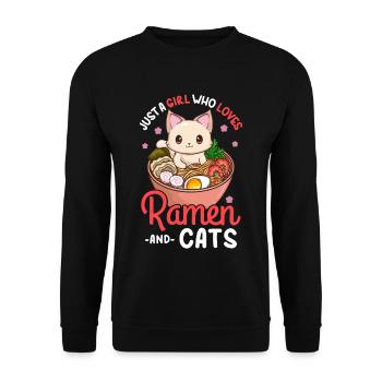 Ramen cats - Unisex Sweatshirt - black - Front - Alina (178cm) & Michal (187cm)