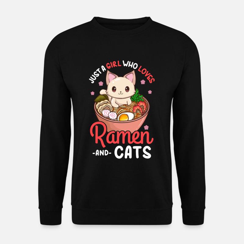 Ramen Katzen - Unisex Pullover - Schwarz