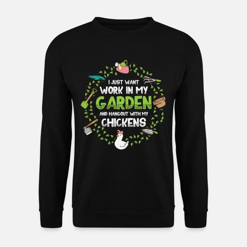 Hühner Garten Gärtner Gartenarbeiter - Unisex Pullover - Schwarz