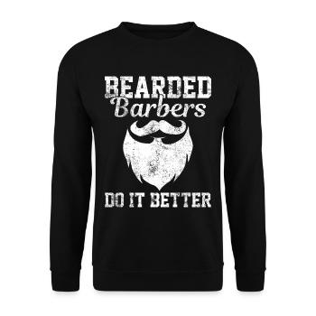 Bart Barber coiffeur - Sweat-shirt Unisexe - noir - Devant - Alina (178cm) & Michal (187cm)