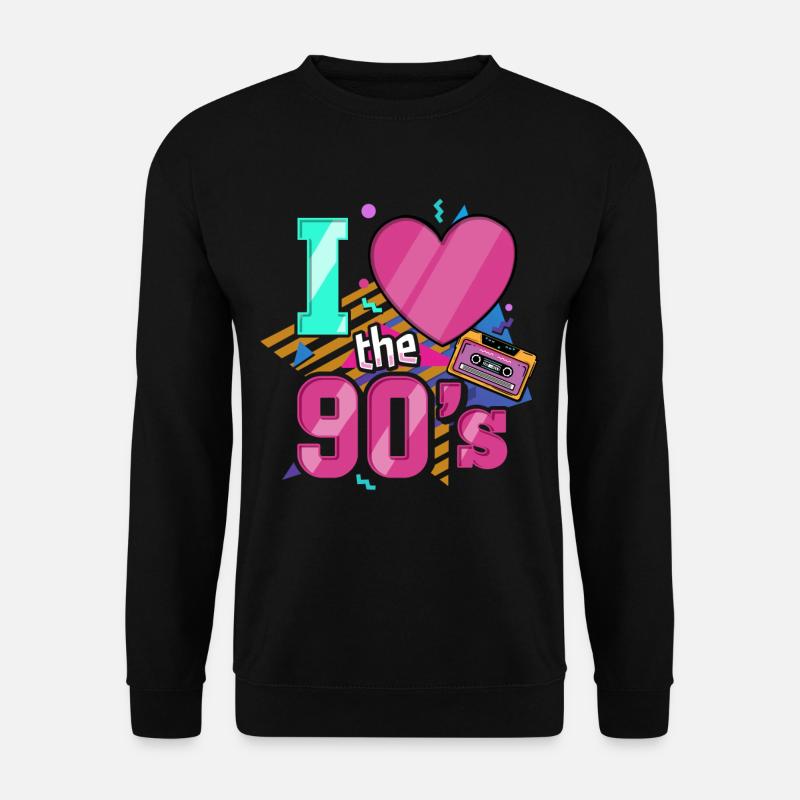 90er Jahre Neunziger Musik Party - Unisex Pullover - Schwarz