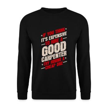 Charpentier - Sweat-shirt Unisexe - noir - Devant - Alina (178cm) & Michal (187cm)
