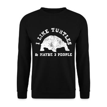 Tortue d'eau tortue - Sweat-shirt Unisexe - noir - Devant - Alina (178cm) & Michal (187cm)