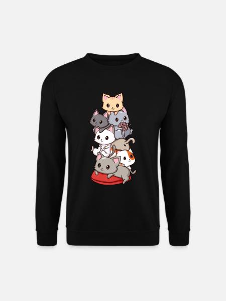 Chats anime kawaii neko - Sweat-shirt Unisexe - noir