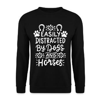 Chiens et chevaux écurie de vacances équestre - Sweat-shirt Unisexe - noir - Devant - Alina (178cm) & Michal (187cm)