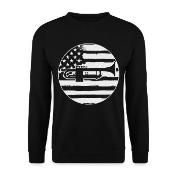 Trompette trompette - Sweat-shirt Unisexe - noir - Devant - Alina (178cm) & Michal (187cm)