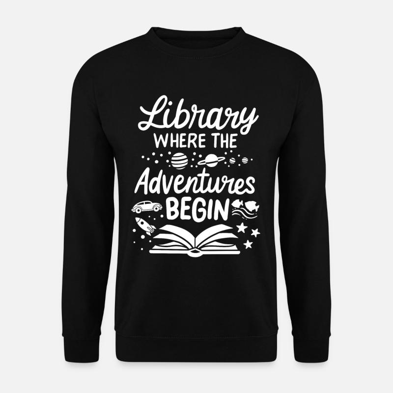 Library library reading books - Unisex Sweatshirt - black