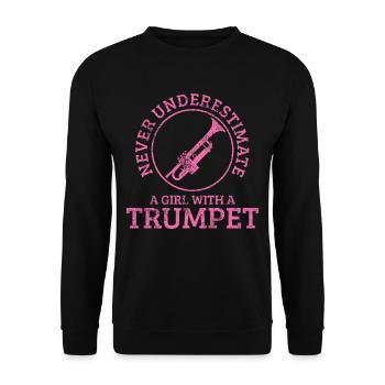 Trompette trompette - Sweat-shirt Unisexe - noir - Devant - Alina (178cm) & Michal (187cm)