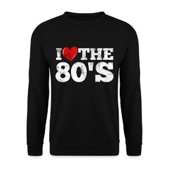80er Ich Liebe Die - Unisex Pullover - Schwarz - Vorne - Alina (178cm) & Michal (187cm)