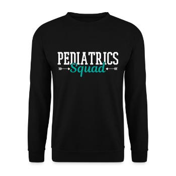 Kinderkrankenschwester Kinderärztin - Unisex Pullover - Schwarz - Vorne - Alina (178cm) & Michal (187cm)