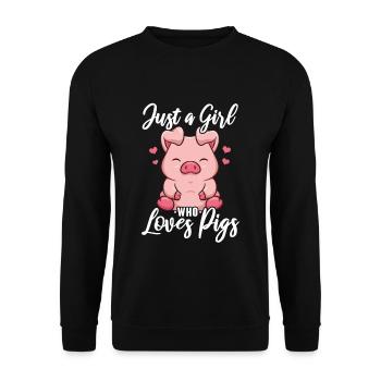 Porcins Porcinet Porcinet Cochon - Sweat-shirt Unisexe - noir - Devant - Alina (178cm) & Michal (187cm)