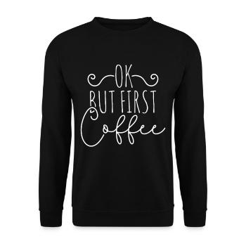 Le café - Sweat-shirt Unisexe - noir - Devant - Alina (178cm) & Michal (187cm)