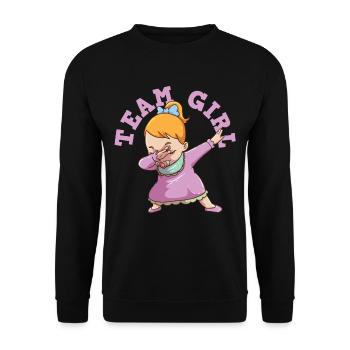 Gender Reveal Team girls - Unisex Sweatshirt - black - Front - Alina (178cm) & Michal (187cm)