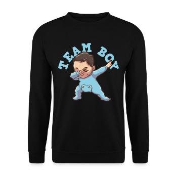 Gender Reveal Team boy - Unisex Sweatshirt - black - Front - Alina (178cm) & Michal (187cm)