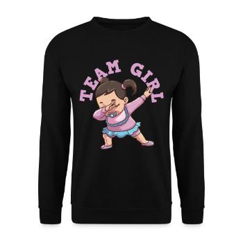 Gender Reveal Team girls - Unisex Sweatshirt - black - Front - Alina (178cm) & Michal (187cm)