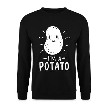 Pommes de terre - Sweat-shirt Unisexe - noir - Devant - Alina (178cm) & Michal (187cm)