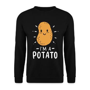 Potato Vegan Vegetable Farmer - Unisex Sweatshirt - black - Front - Alina (178cm) & Michal (187cm)
