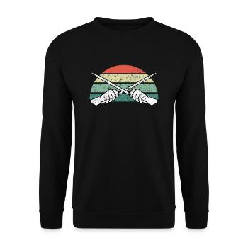 Schlagzeug Schlagzeuger - Unisex Pullover - Schwarz - Vorne - Alina (178cm) & Michal (187cm)