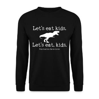 Englischlehrer Grammatik - Unisex Pullover - Schwarz - Vorne - Alina (178cm) & Michal (187cm)
