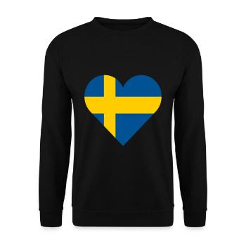 Schweden, Herz, Liebe - Unisex Pullover - Schwarz - Vorne - Alina (178cm) & Michal (187cm)