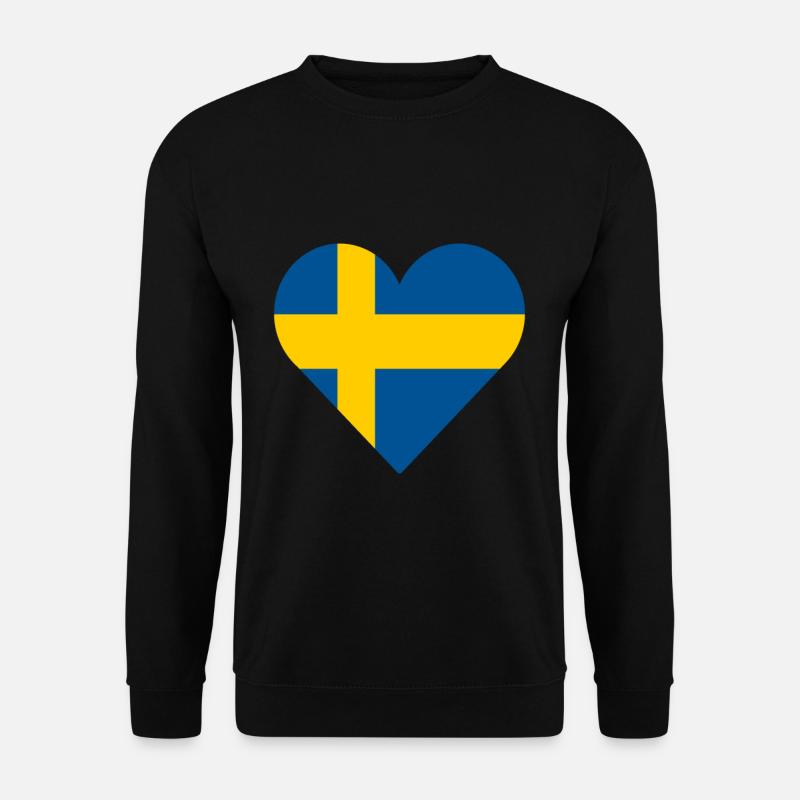 Schweden, Herz, Liebe - Unisex Pullover - Schwarz