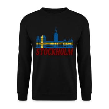 Sweden, Stockholm - Unisex Sweatshirt - black - Front - Alina (178cm) & Michal (187cm)