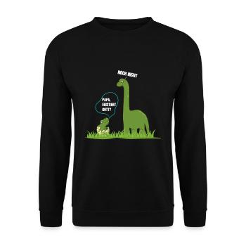 Dad Exists God Dinosaur Atheist - Unisex Sweatshirt - black - Front - Alina (178cm) & Michal (187cm)