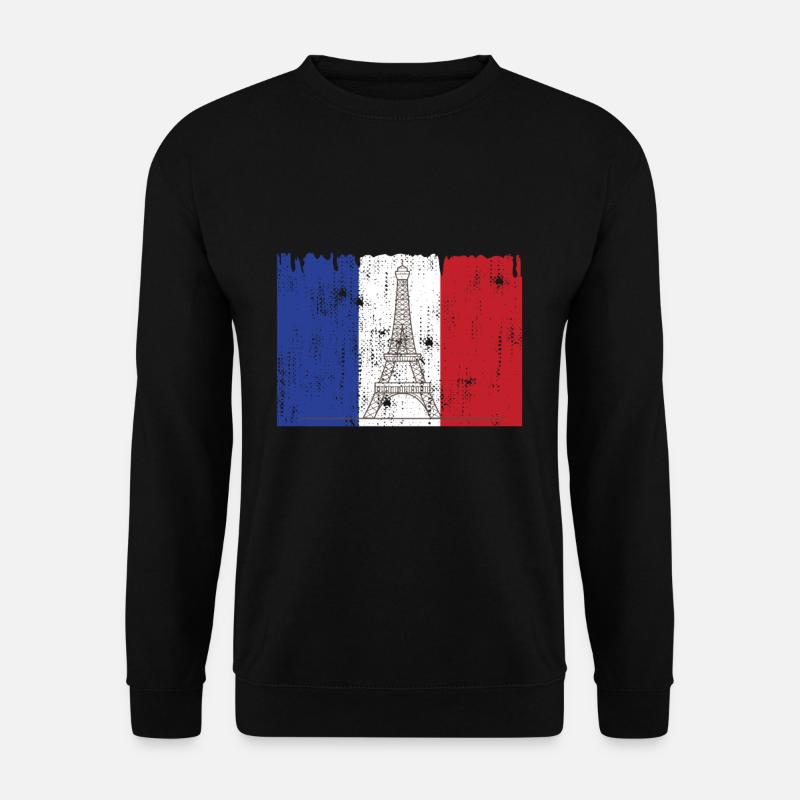 French flag Eiffel Tower - Unisex Sweatshirt - black
