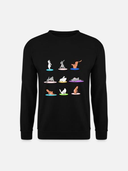 Yoga Hase Osterhase Ostern - Unisex Pullover - Schwarz