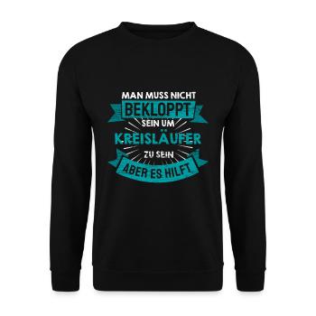 Handball Verein Kreisläufer Lustig Spruch - Unisex Pullover - Schwarz - Vorne - Alina (178cm) & Michal (187cm)