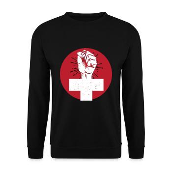 Féministe au poing levé - Sweat-shirt Unisexe - noir - Devant - Alina (178cm) & Michal (187cm)