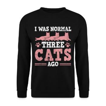 Propriétaire de chat cats cat three 3 - Sweat-shirt Unisexe - noir - Devant - Alina (178cm) & Michal (187cm)