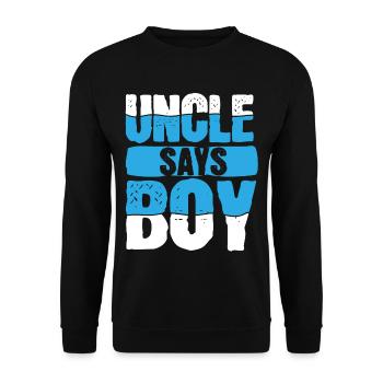 Gender Reveal Uncle - Unisex Sweatshirt - black - Front - Alina (178cm) & Michal (187cm)