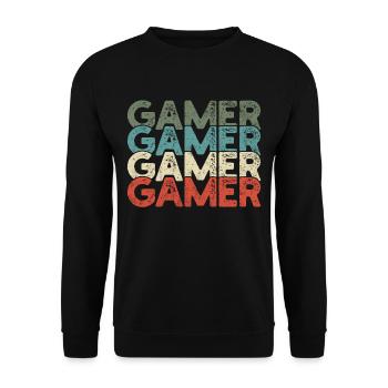 Gamer Gaming - Unisex Pullover - Schwarz - Vorne - Alina (178cm) & Michal (187cm)