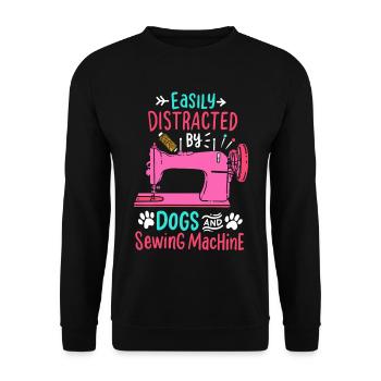 Sewing seamstress sewing machine seamstress - Unisex Sweatshirt - black - Front - Alina (178cm) & Michal (187cm)