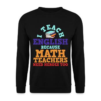 Professeur d'anglais - Sweat-shirt Unisexe - noir - Devant - Alina (178cm) & Michal (187cm)