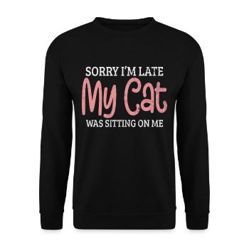 Cat delay - Unisex Sweatshirt - black - Front - Alina (178cm) & Michal (187cm)