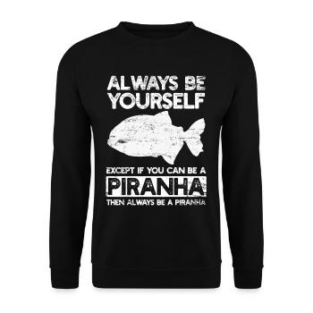 Piranha - Unisex Sweatshirt - black - Front - Alina (178cm) & Michal (187cm)
