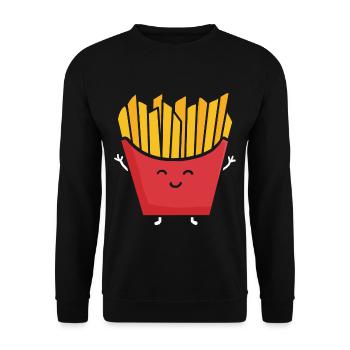 French fries - Unisex Sweatshirt - black - Front - Alina (178cm) & Michal (187cm)