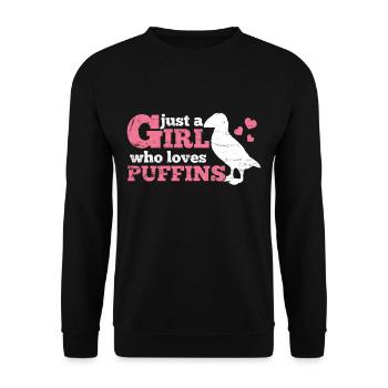 Puffins - Unisex Pullover - Schwarz - Vorne - Alina (178cm) & Michal (187cm)