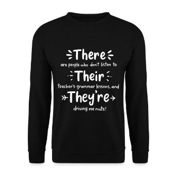 English grammar - Unisex Sweatshirt - black - Front - Alina (178cm) & Michal (187cm)