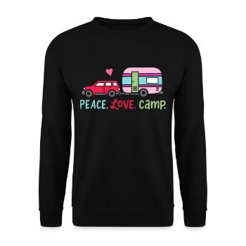 Camping Camping Camper - Unisex Sweatshirt - black - Front - Alina (178cm) & Michal (187cm)