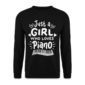 École de piano piano - Sweat-shirt Unisexe - noir - Devant - Alina (178cm) & Michal (187cm)