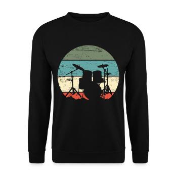 Schlagzeug Schlagzeuger - Unisex Pullover - Schwarz - Vorne - Alina (178cm) & Michal (187cm)