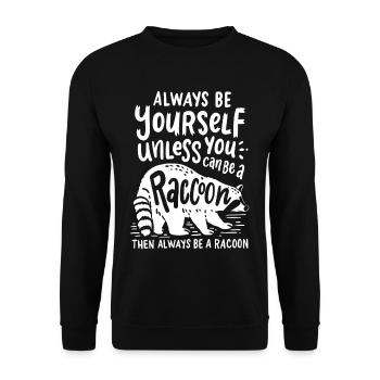 Raccoon raccoon - Unisex Sweatshirt - black - Front - Alina (178cm) & Michal (187cm)