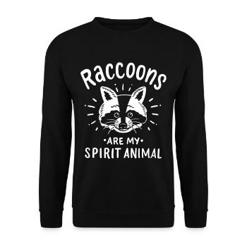 Raccoon raccoon - Unisex Sweatshirt - black - Front - Alina (178cm) & Michal (187cm)