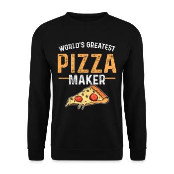 Pizza maker - Unisex Sweatshirt - black - Front - Alina (178cm) & Michal (187cm)