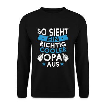opa, cooler opa, geschenkidee, geschenk, familie - Unisex Pullover - Schwarz - Vorne - Alina (178cm) & Michal (187cm)