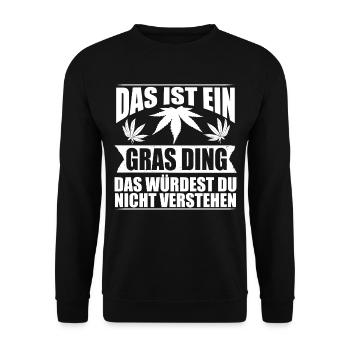Weed Joint Gras Amsterdam Hanf Cannabis Kiffen - Unisex Pullover - Schwarz - Vorne - Alina (178cm) & Michal (187cm)